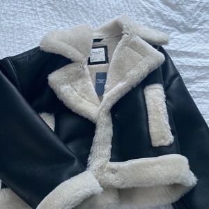 Abercrombie Vegan Leather Sherpa Jacket